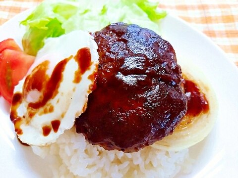 玉葱ステーキのロコモコ丼